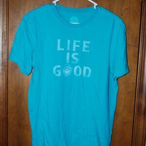 Life Is Good Women's size Medium short sleeve T SHirt teal